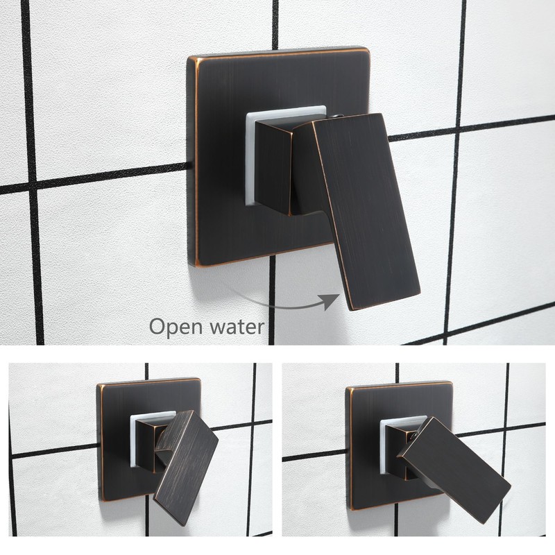 SKOWLL Shower Valve Trim Wall Mount Rough-In Valve Single Handle