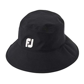 FootJoy DryJoys Tour Black Rain Bucket Hat, Small-Medium