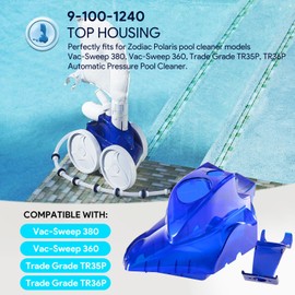 sixcow 9-100-1240 Top Housing Replacement for Zodiac Polaris Pool Cleaner Vac-Sweep 380/360, TR35P / TR36P Pool Cleaners, Back Plate Included, 91001240
