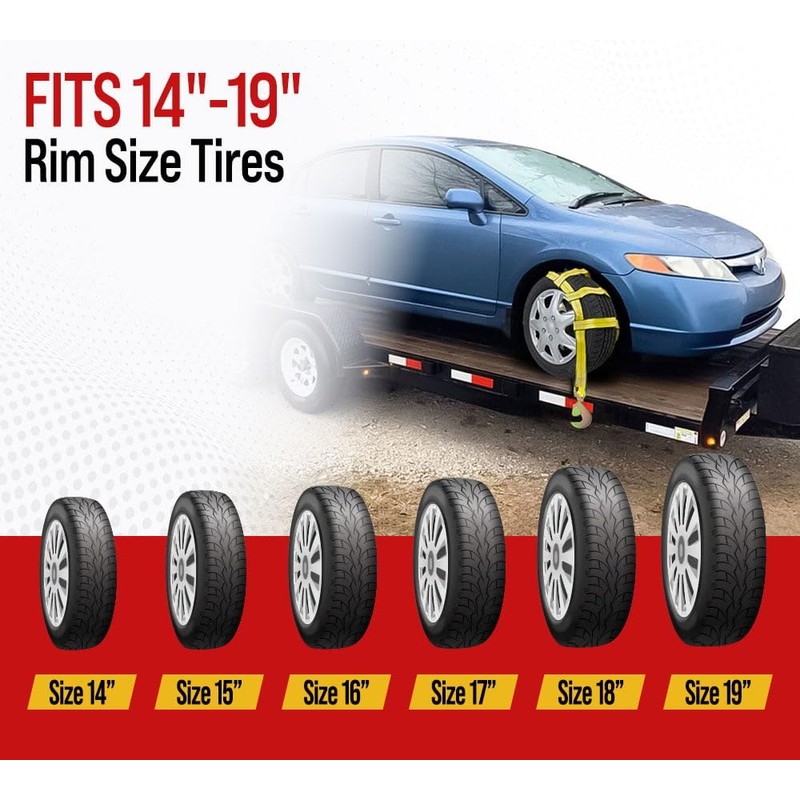 Mytee Products Tow Dolly Wheel Net Basket Strap w/Snap Hooks