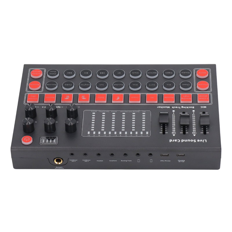 Voice Changer Sound Board LED Display Noise Reduction Bluetooth Dual