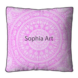 Large Floor Pillow,Throw Cushion Cover Oversized Elephant Mandala Seating Dorm Living Room Decor, Dog Cat Bed Ottoman Yoga Meditation Indoor Outdoor Pouf (Multi)