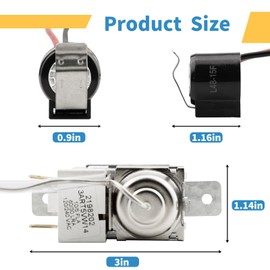 2198202 Cold Control Thermostat W10822278 Defrost Timer W10225581 Bimetal Thermostat Refrigerator Defrost Complete Kit Replacement Part by JPKTA Compatible with Whirlpool Kenmore WP2198202