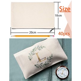 40 PCS Canvas Zipper Pouch Bags, 10*20CM Blank DIY Craft Pen Bag, Graffiti Stationery Bag, Makeup Bags, Storage Bag Pencil Case, Multi-purpose Cosmetic Bag to Store Personal Belongings for Travel Work