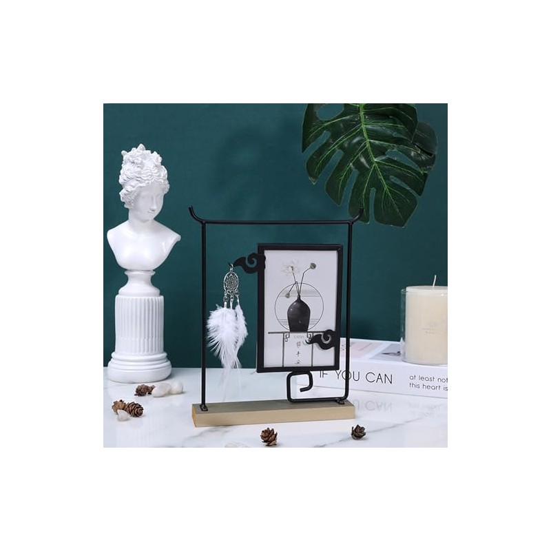 ANAZOZ Photo Frame 4x6 Iron Vertical,Rectangle Desk Picture Frame Black