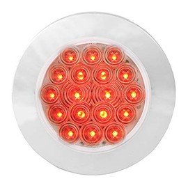 GG Grand General 75873 Red/Clear LED Light (4" Fleet 18 Flange Mount with Bezel, 3 Prong)