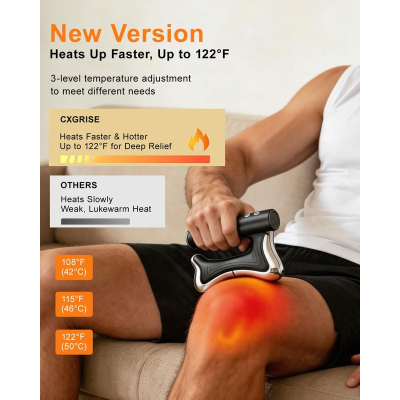 Heated Muscle Scraper Tool , 3 in 1 Electric Fascia