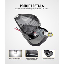 Partsam 5X Clear Cab Marker Light + 5X White 5050-SMD 194 168 T10 LED Bulb Compatible with Ford E150 E250 E350 E450 F150 F250 F350 F450 F550 Super Duty Pickup Trucks 1999-2016