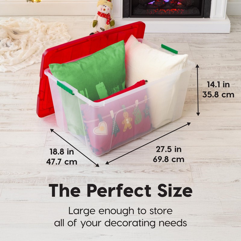 IRIS USA 94 Qt. Stackable Plastic Storage Bins with Lids,