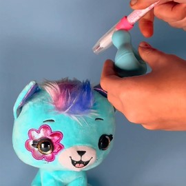 #sbabam Funny Box Doki Rainbow Pets Maxi Stuffed Toys with Stencil and Felt Tip Pens Washable for Children, Pack of 2 - Plush Cat, Unicorn, Rabbit and Others for Girls and Child Gift