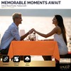 Amcrate Rectangular Plastic Orange Reusable Tablecloth Cover - Ideal for