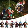Dachshund Christmas Tree Decorations, Pack of 6 Christmas Dachshund Decoration,