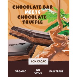 Alter Eco Salted Caramel Truffle Thins, Chocolate Bar with Gooey Caramel Ganache Truffle Filling, Organic, Gluten-Free, Non-GMO Snacks, No Additives or Artificial Sweeteners, Fair Trade, Recyclable Packaging (6-Pack Salted Caramel)