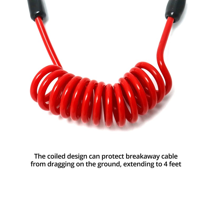QWORK Breakaway Trailer Cable, 4 Pack 4 Ft Brake Safety