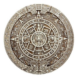 Ebros Mexica Aztec Solar Xiuhpohualli & Tonalpohualli Wall Calendar Sculpture 10.75" Diameter Mesoamerican Calendar Wall Plaque Figurine