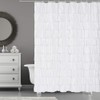 WestWeir Ruffle Shower Curtain,84-inches Extra Long,White Ruffled Bath Curtains for