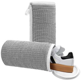 Kisvic Shoe Wash Bag Washing Machine, 2 Pieces Shoe Bag Bags for Washing Machine and Dryer, 360° All-Round Cleaning, Laundry Net Shoes (Grey 2, 39 x 19 cm)