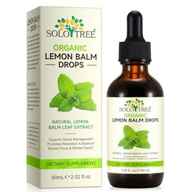 jollifish Organic Lemon Balm Drops - 120 Servings Herbal Supplements with Natural Lemon Balm Leaf Extract for Digestion & Relaxation Supports Healthy Sleep, Non-GMO, Alcohol-Free - 2 Fl.oz