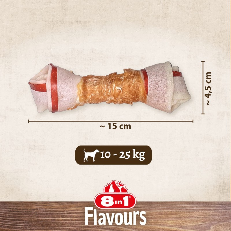 8in1 Triple Flavour Bone M - chewy dog bone with