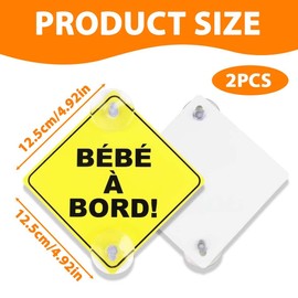 JAWUZ 4 Stück Baby on board aufkleber auto, Baby an Bord Auto Warnschilder mit 2 Saugnäpfen