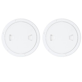 CertBuy 2 Pack 6 Inch Round Boat Hatch, White Boat Inspection Hatch, 6 Inches Round Inspection Hatch, ABS Plastic Boat Hatches Round Non Slip Inspection Hatch for Outdoor Installations