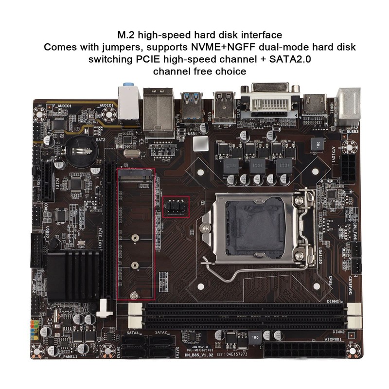 B85 PC Motherboard, Desktop Computer Motherboard M.2 Hard Drive 1150