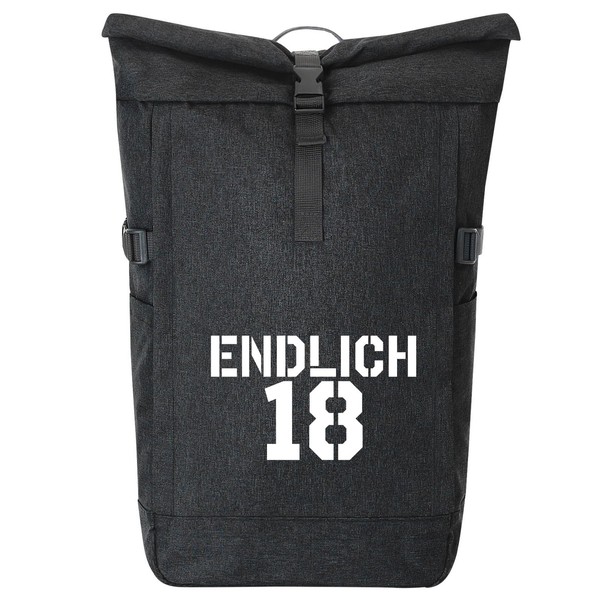 Huuraa Messenger Backpack Endlich 18 Lettering Gift 30-44 Litres Black