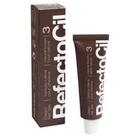RefectoCil Natural Brown (#3) Hair Tinting Kit Includes Eyebrow Tint + Liquid Oxidant 3% + Application Set & Mixing Dish