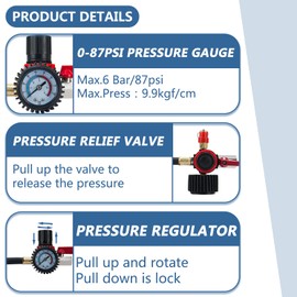 Handor Turbo System Leakage Tester Kit with 4 Pairs of Stepped Adapters 1-3/8" to 3-1/2" Leak Down Tester with Pressure Gauge