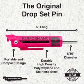 PERFORMANCE PIN The Original Drop Set Pins for Gym | One More Rep with Weight Stack Pins | Instant Transition to Lower Weights for More Reps | Proudly Made in America | Pink | 5/16" Pin