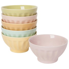 Now Designs Flora Stoneware Sundae Bar Bowls, Set of 6, 4 oz