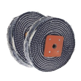 Spiral Stitched Denim Polishing Buffing Wheel Mop Bench Grinder Tool For Metal Jewelry Stainless Steel 6 Inch x 1 Inch 2Pcs