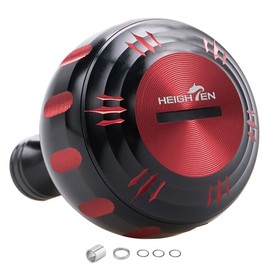 HEIGHTEN Fishing Reel Handle Knob for Shiman0 Daiwa Baitcasting Spinning Reel Stradic Vanford Sahara FI Tranx SLX Ballistic Exceler Tatula (45mm - Black & Red) (87)