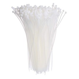 Self-Locking Plastic Nylon Cable Ties, Zip Tie Wraps – White (4mm x 300mm – 250pcs)