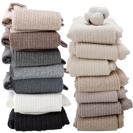 Ekieta Women's Cotton Tights, Compression Tights, Raschel Knitting Pantyhose, Fleece Lined, 5 - 25 °C, Suitable for Pantyhose, Knit Tights, Beautiful Legs, High Waisted Tights, Thermal, Anti-pilling,