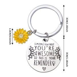 GOZINA Inspirational Gift Key Chains for Women Girls Teenage, Keyring Sometimes You Forget You're Awesome So This is Your Reminder Presents for Birthday New Home Sister Bestie Friendship Graduation