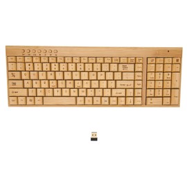 Computer Wireless Devices 2.4GHz Wireless Connection Plug and Play Bamboo Wood Computer Control Devices for Office Keyboard