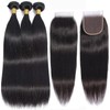 Straight Bundles With Closure Human Hair Hair 16 18 20