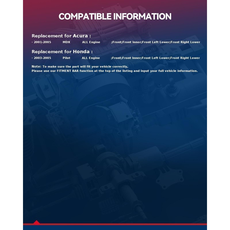 KAX Front Lower Control Arms Repacement for Acu ra MDX