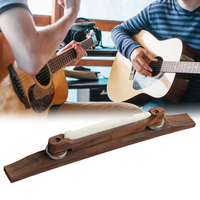 Guitar String Bridge Height Adjustable Wood Bridge Replacement Musical Instrument
