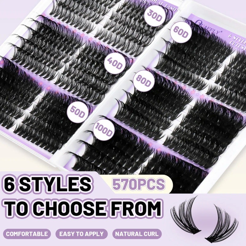 Pestañas Extensions Kit 570pcs D 8-16 Mm Mixtas