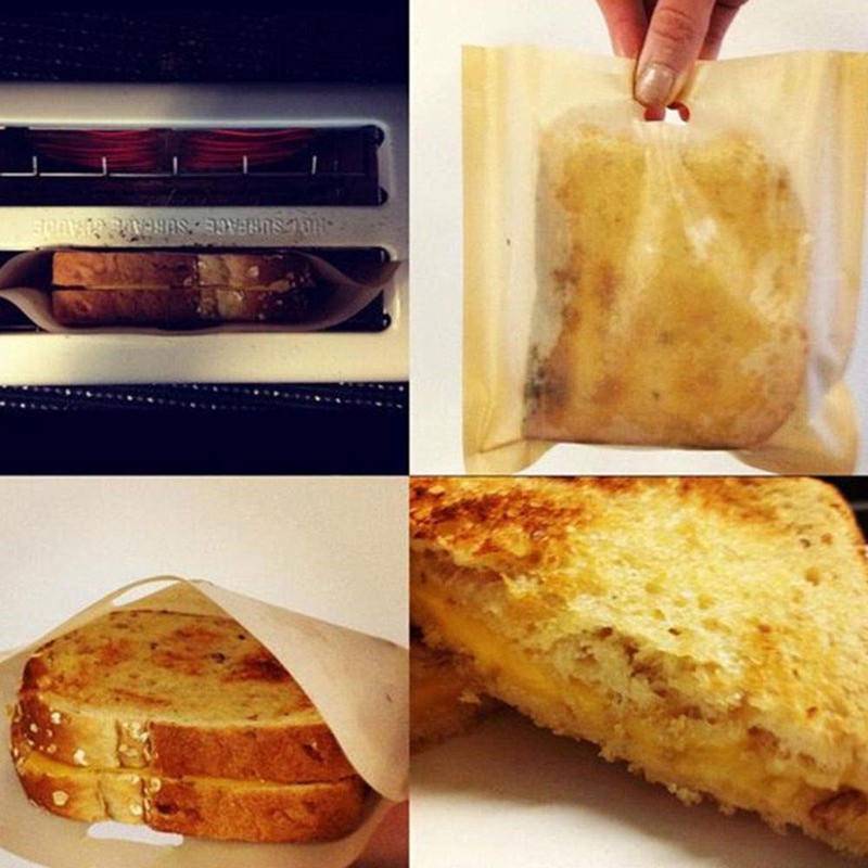 Toaster Bags, 10pcs Reusable Non-Stick Sandwich Toaster Bags Washable Heat
