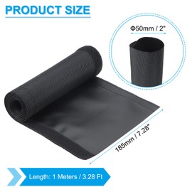 PATIKIL Cable Sleeve with Hook and Loop Fastener, 3.3 Ft x 7.28" Wire Manager Cord Protector Trolling Motor Cable Sleeve Dog Cat Cord Wrap Protector for Computer Wire