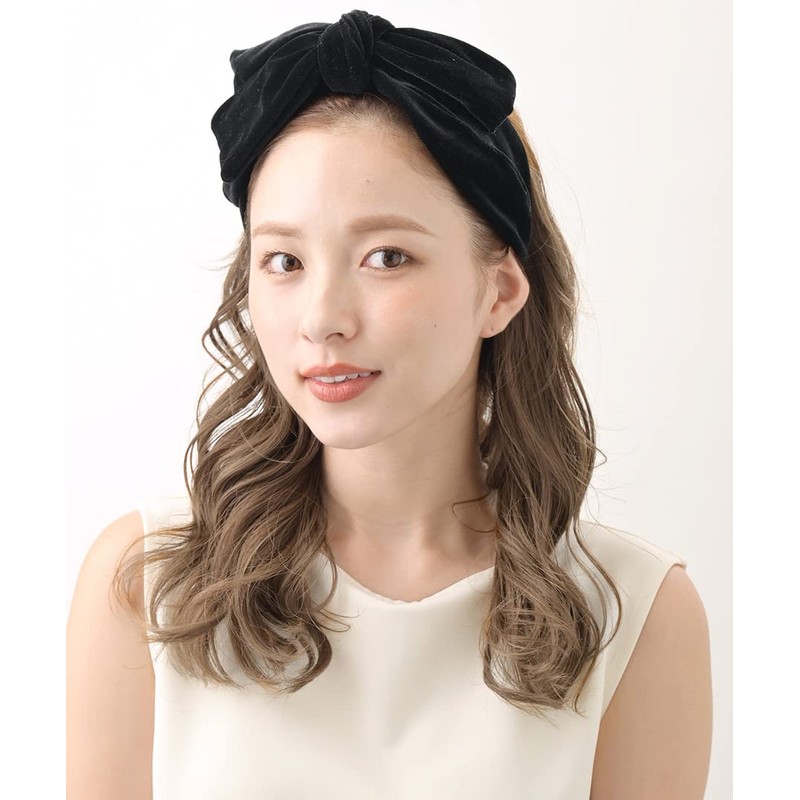 VINGTAINE HK-291 Hair Headband Velour Ribbon Removable Daily Simple Hair