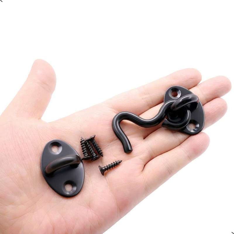QJZXUEZHEN 2Pcs 2 inch Barn Door Lock, Cabin Hook Eye