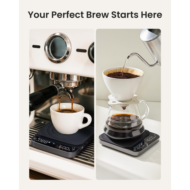 RENPHO Coffee Scale with Timer, Rechargeable Espresso Scale with Flow