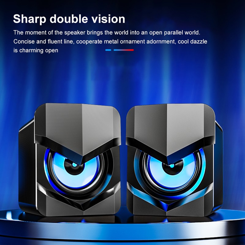 V-158 Mini Desktop Computer Speaker Super Bass Subwoofer 3.5mm Wired