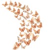 36Pcs Champagne 3D Butterfly Wall Stickers， Metallic Art Sticker ，Butterfly