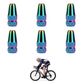 French Bicycle Valve Caps, 6 Pieces Bicycle Valve Caps, French Dust Caps, MTB Valve Caps, Bicycle Valve Caps, Air Valve Caps, Bicycle Tyres (Iridescent Colours)