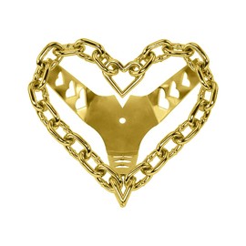 Lowrider Bike Sweet Heart Chain Steering Wheel Gold.Bike parts.Bicycle parts